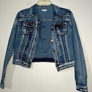 Chiqle Cropped Denim Jacket Small